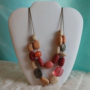 Clay bead boho necklace